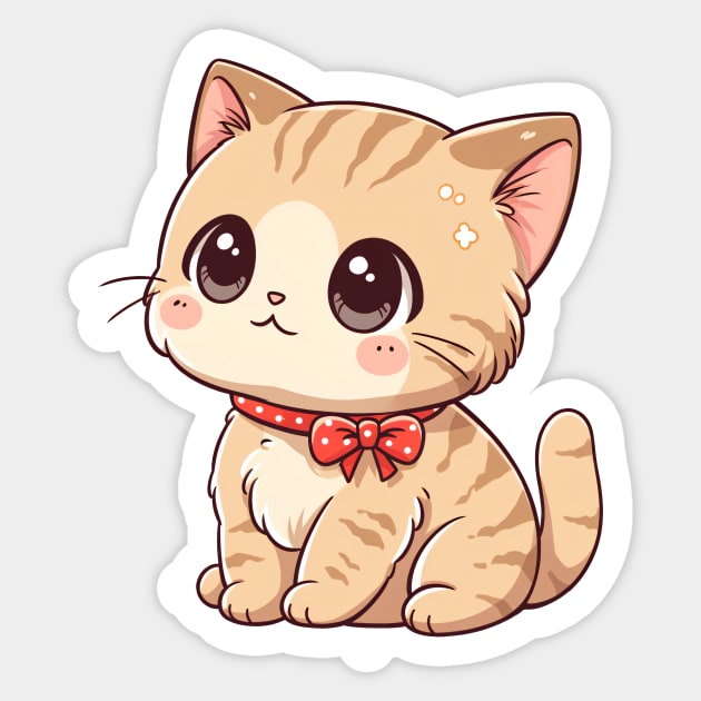 Cute Ginger Tabby Cat Sticker by xuanxuanshop